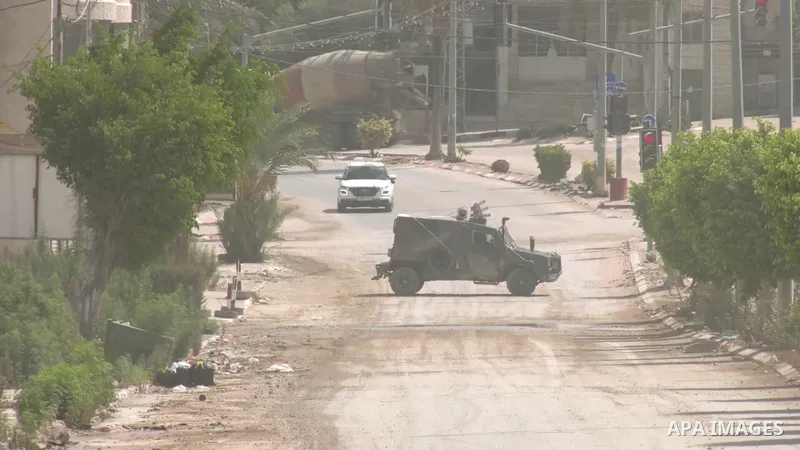 Military vehicles belonging to the Israeli army patrol the streets and roads in the area where Israeli forces Military vehicles belonging to the Israeli army patrol the streets and roads in the area where Israeli forces...