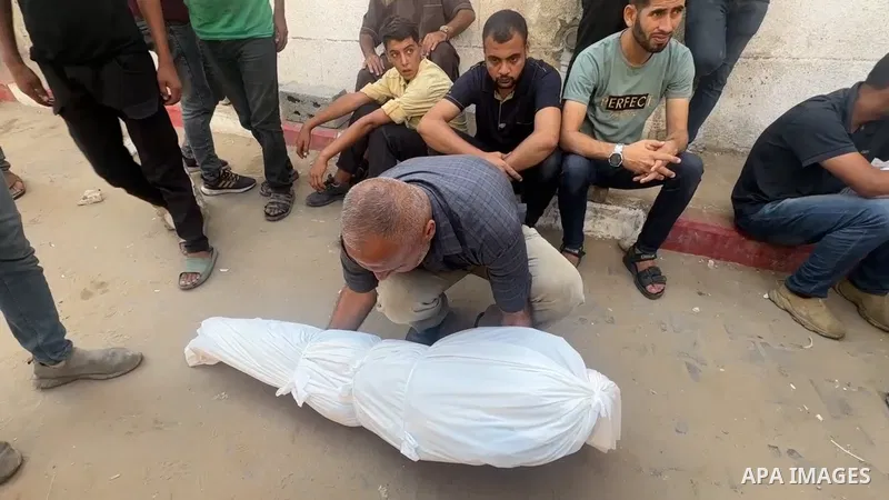 Restrictions Summary: APA wire clients only Shortlist: APAwire - APA wire clients only, Gaza- August 24, 2025. Mourners carry the body of Palestinian boy Hamada Abedrabo, who was killed in an Israeli strike, according to...
