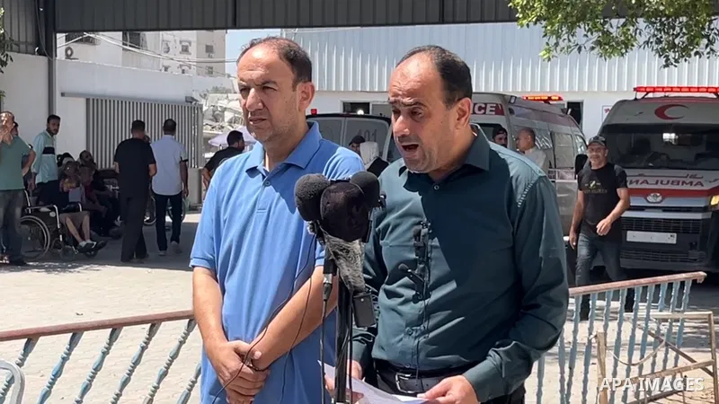 Restrictions Summary: APA wire clients only Shortlist: APAwire - APA wire clients only, Gaza- July 9, 2025. Dr. Mohammed Abu Salmiya, Director of Al-Shifa Hospital, speaks during a press conference about the severe fuel...