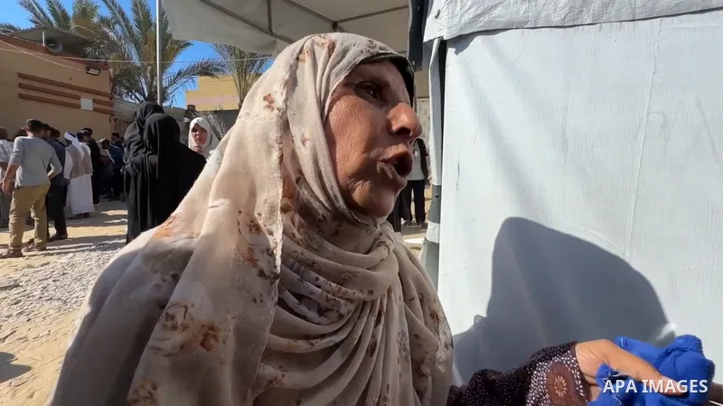 Restrictions Summary: APA wire clients only Shortlist: APAwire - APA wire clients only, Khan Yunis- July 9, 2025. People mourn their loss as bodies of Palestinians killed in Israeli attack on makeshift tents are brought...