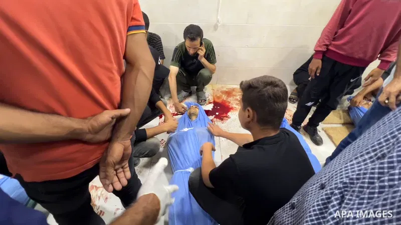 Restrictions Summary: APA wire clients only Shortlist: APAwire - APA wire clients only, Nuseirat- July 8, 2025. Relatives and loved ones of the Palestinians, who lost their lives when the Israeli army targeted a group of...