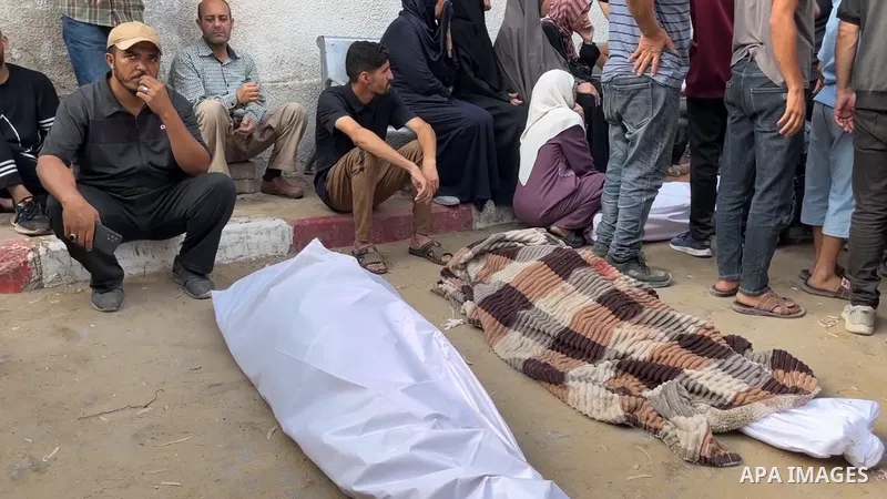 Restrictions Summary: APA wire clients only Shortlist: APAwire - APA wire clients only, Gaza- July 3, 2025. Palestinians mourn their loved ones who were killed by Israeli attacks while attempting to get aid at a distribu...
