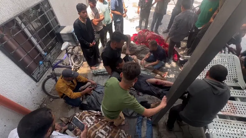 Restrictions Summary: APA wire clients only Shortlist: APAwire - APA wire clients only, Gaza City- June 6, 2025. Relatives of Palestinians who lost their lives mourn after the Israeli army bombed Gaza city. The bodies of...