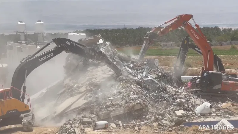 The Israeli occupation forces demolished the house of Palestinian Hala Abbasi in the Sama Jericho area, east of the city of Jericho in the West Bank.