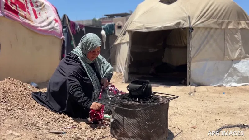 Restrictions Summary: APA wire clients only Shortlist: APAwire - APA wire clients only, Nuseirat - June 11, 2026. Displaced Palestinians endure soaring temperatures inside worn-out tents sheltering families in the Nuseir...