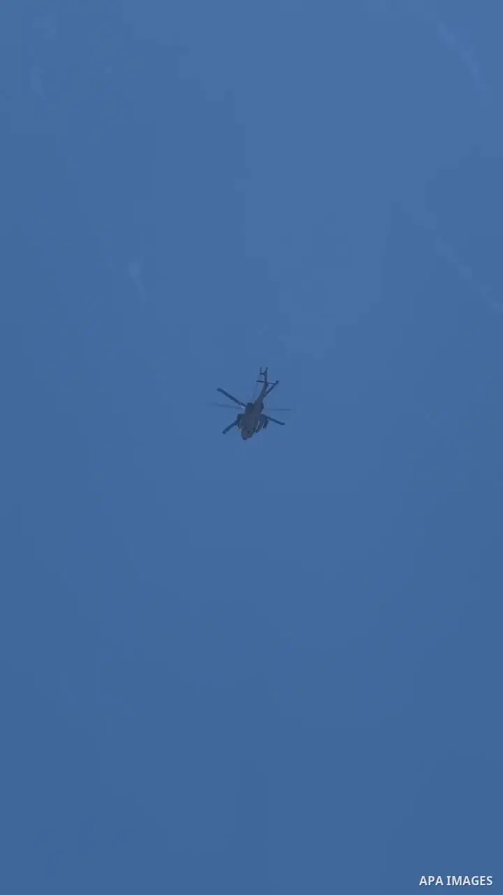 Restrictions Summary: APA wire clients only Shortlist: APAwire - APA wire clients only, Gaza City- June 8, 2026. An Israeli military helicopter fires a missile toward a target over Gaza City in the Gaza Strip on June 8,...