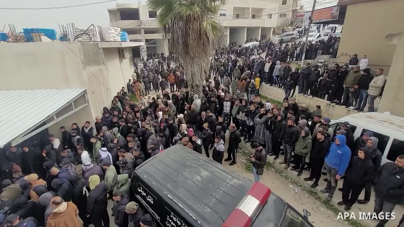 Restrictions Summary: APA wire clients only Shortlist: APAwire - APA wire clients only, Gaza - January 28, 2026. Palestinians mourn the death of 20-year-old Mohammed Najeh Nasrallah, who was killed by Israeli army fire y...
